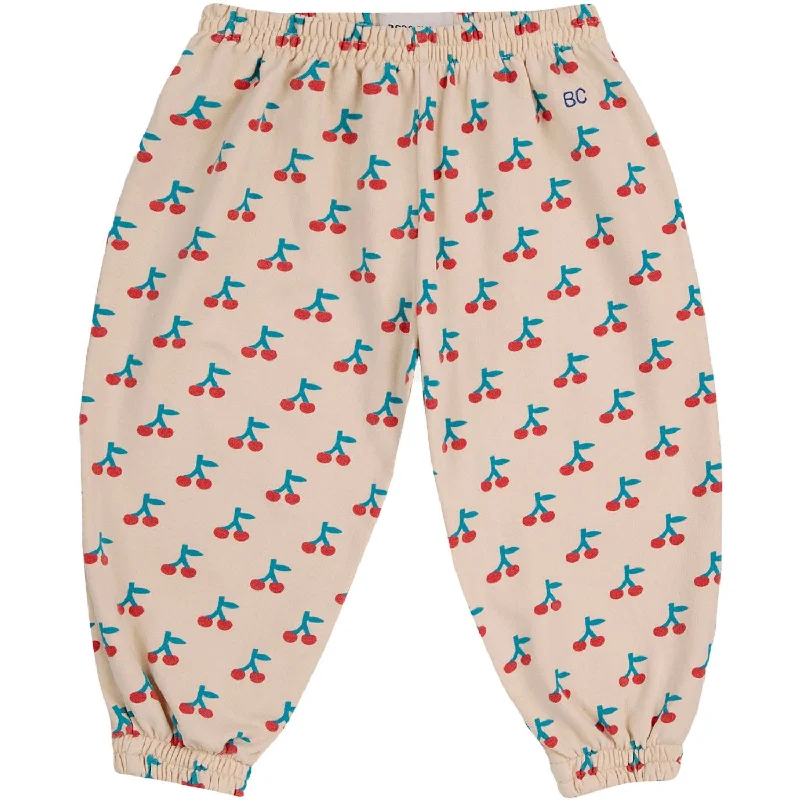 Sports Pant with medium-weight fabric-Bobo Choses White Cherry All Over JAndging Pants