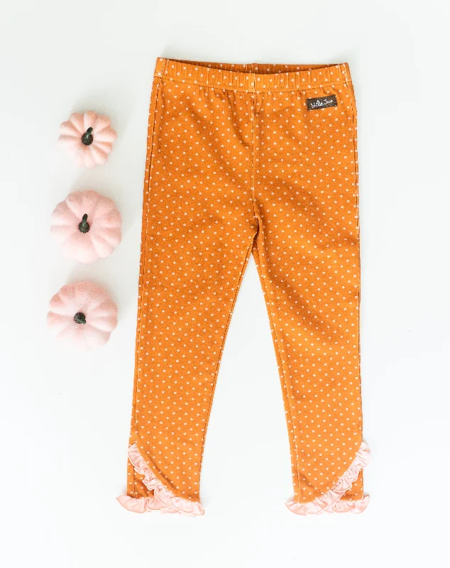 Sports Legging for outdoor sports-Dotty Pumpkin Patch Scrappy Leggings