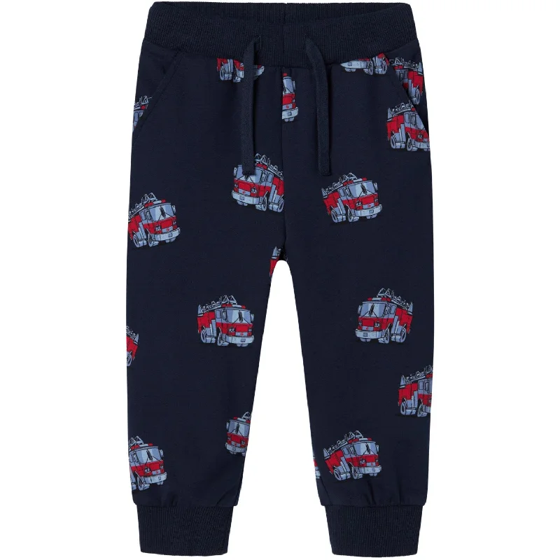 Sports Pant with plaid design-Name It Dark Sapphire Obil Sweatpants