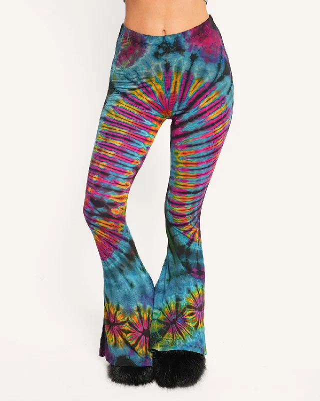 Sports Legging quick dry-Neon Abyss Tie Dye Bell Bottom Leggings