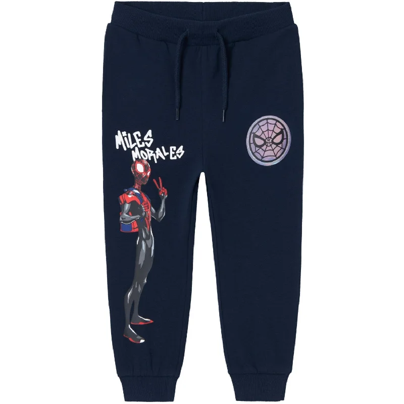 Sports Pant for casual sports-Name It Dark Sapphire Orin Spiderman Regular Sweatpants