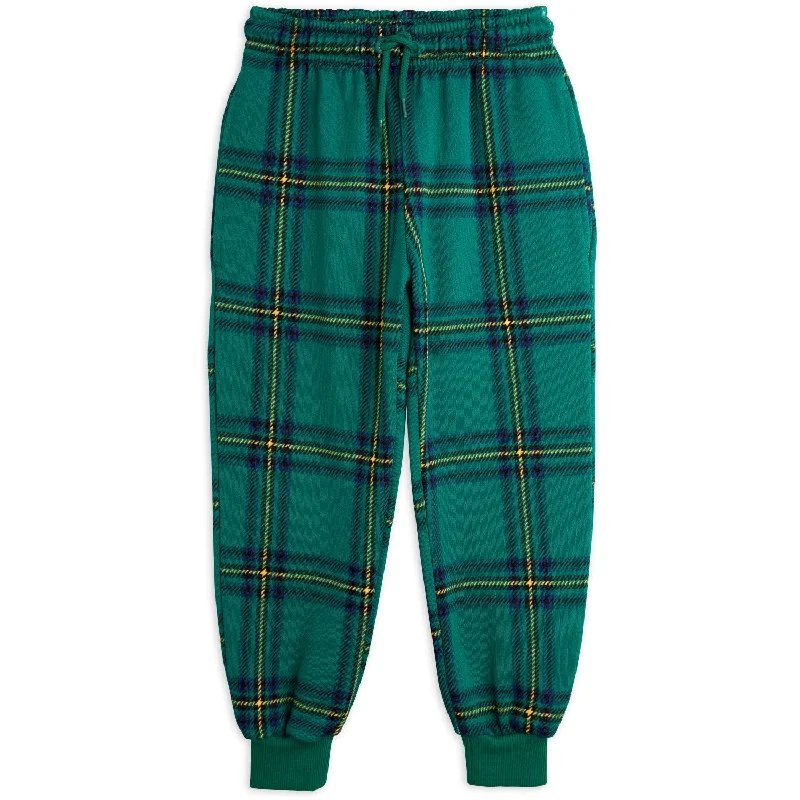 Sports Pant with heavy duty-Mini Rodini Green Check Aop Sweatpants