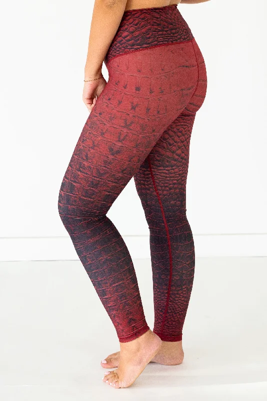 Sports Legging with sustainable style-Croc Legging | Cabernet