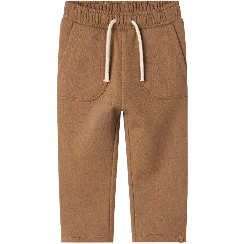 Sports Pant with shiny fabric-Lil'Atelier Sepia Tint Jobo Sweatpants