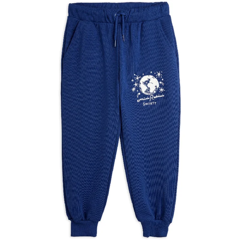 Sports Pant with multi-purpose-Mini Rodini Blue Mini Rodini Society Emb Sweatpants