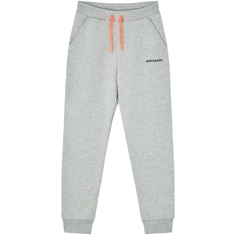 Sports Pant with sweatpant vibe-Mads Nørgaard Light Grey Melange Organic Sweat Poro Pants