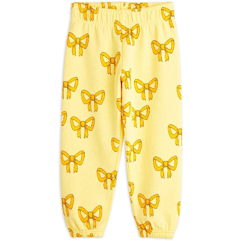 Sports Pant with fixed cuffs-Mini Rodini Yellow Bow Aop Sweatpants