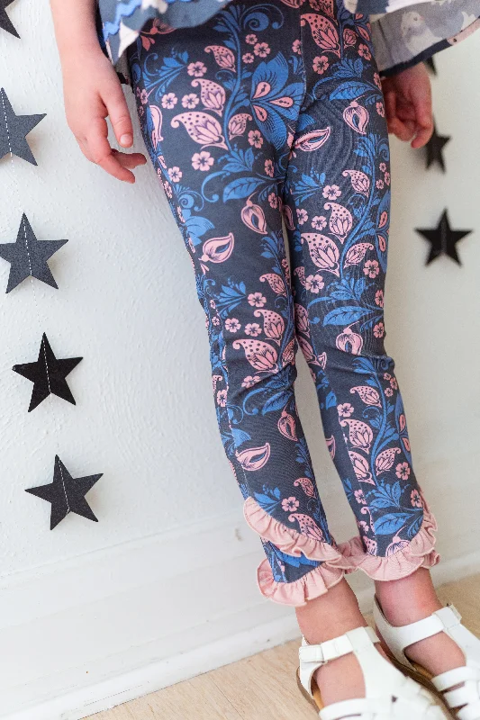 Sports Legging with snap buttons-Paisley Potion Scrappy Leggings