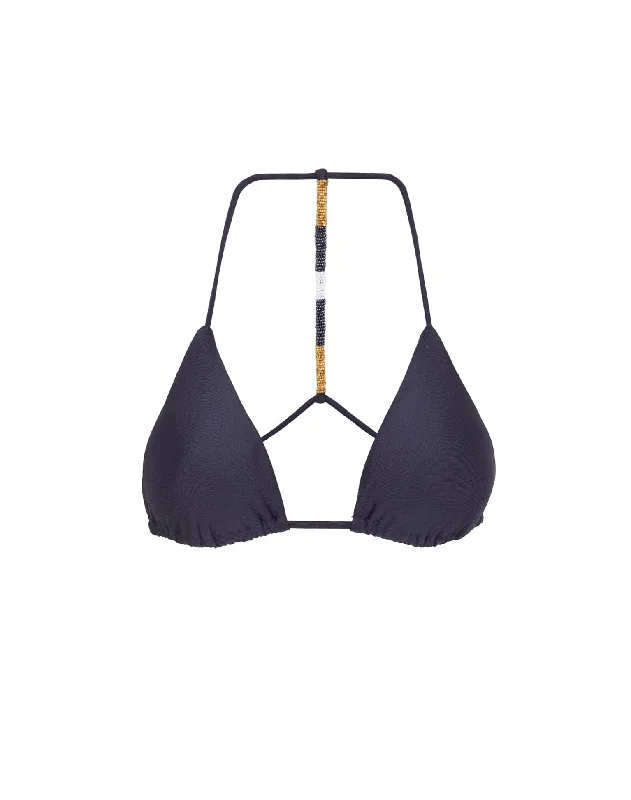 Swimwear with quick-dry fabric-Ella Triangle Top - Indigo