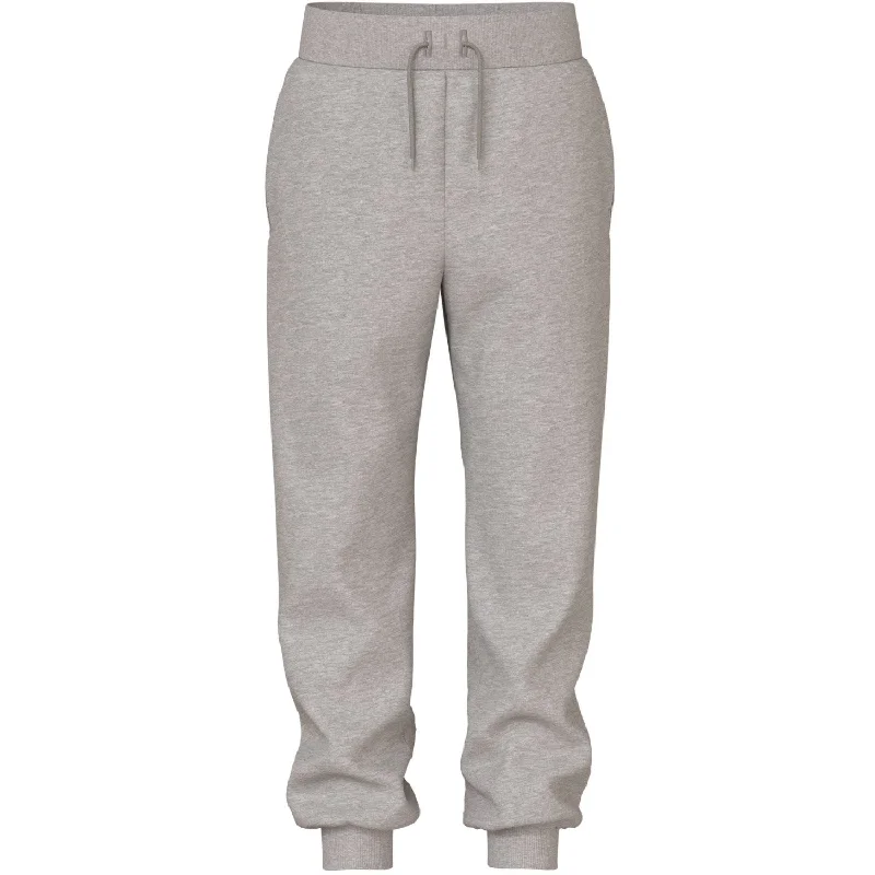 Sports Pant with loose weave-Name It Grey Melange Vian Sweatpants Noos