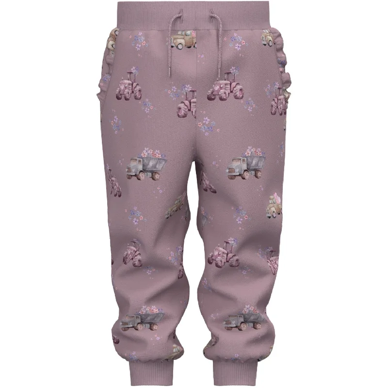 Sports Pant for camping-Name It Elderberry Silvine Regular Sweatpants