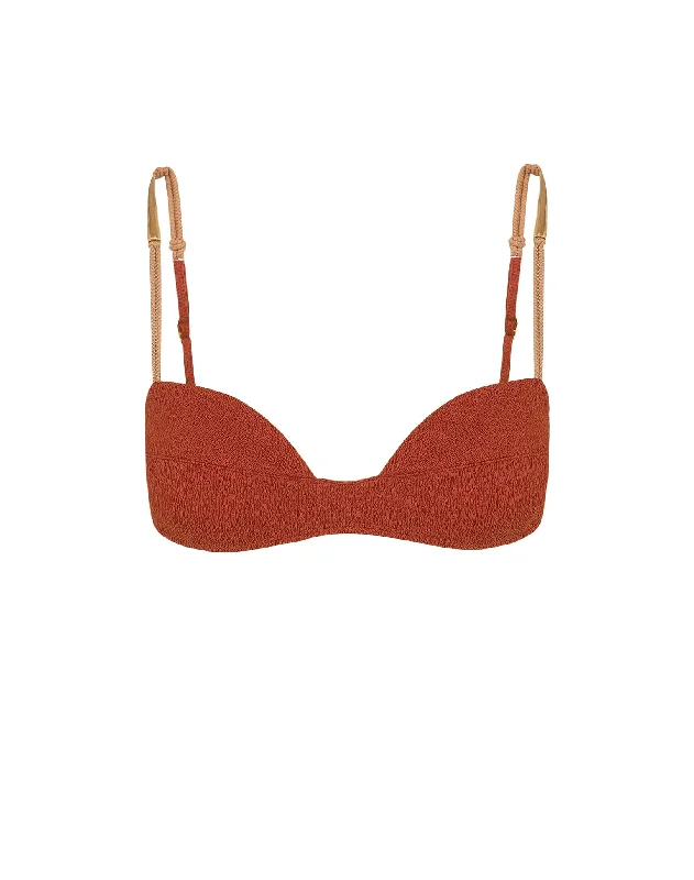 Swimwear for paddleboarding-Firenze Mandy Amelia Top - Redwood