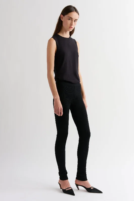 Sports Legging with sweat-proof-CASHMERE / SILK RIBBED LEGGINGS