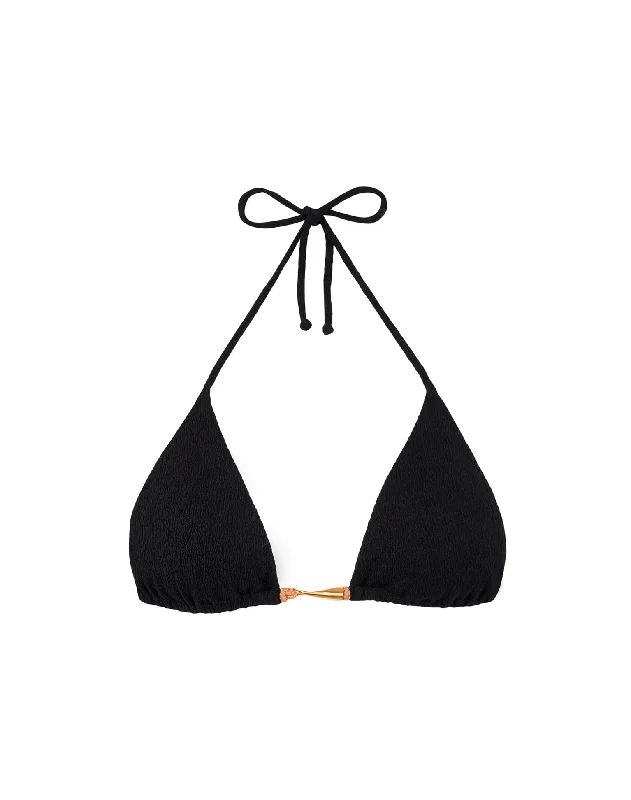 Swimwear with affordable fabric-Firenze Mandy Tri Top - Black