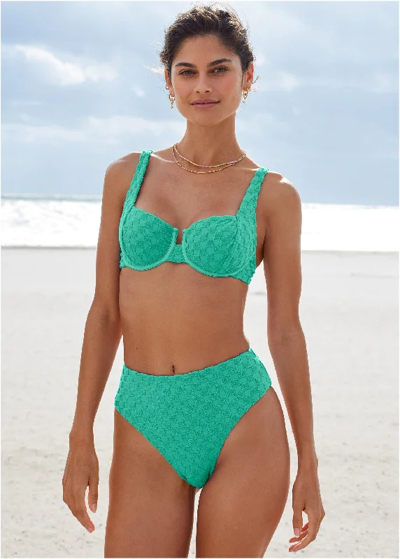 Swimwear with non-absorbent fabric-Softcheck Bora Bora Bottom - Green