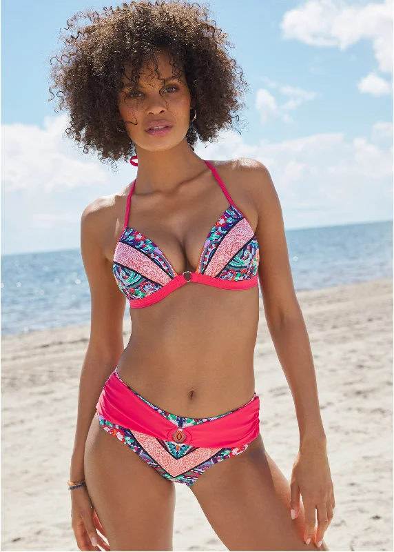 Swimwear for family vacations-Sally Mid-Rise Bottom - Pop Paisleys