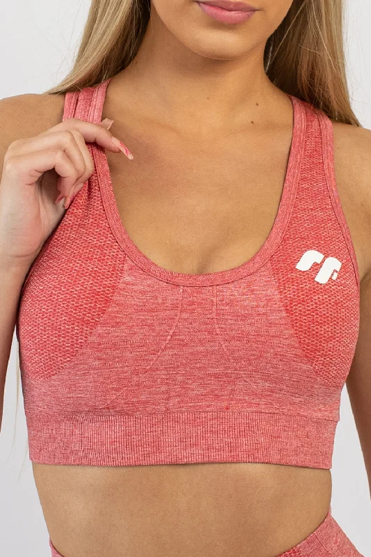 Sports bra with clasp closure -AirFlex Seamless Sports Bra - Red