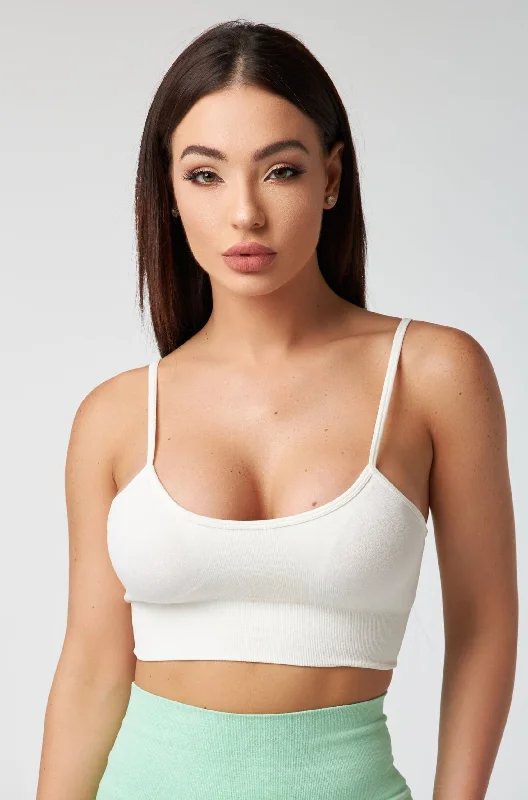 Sports bra with knot shape -Babygirl Seamless Sports Bra - Creamy