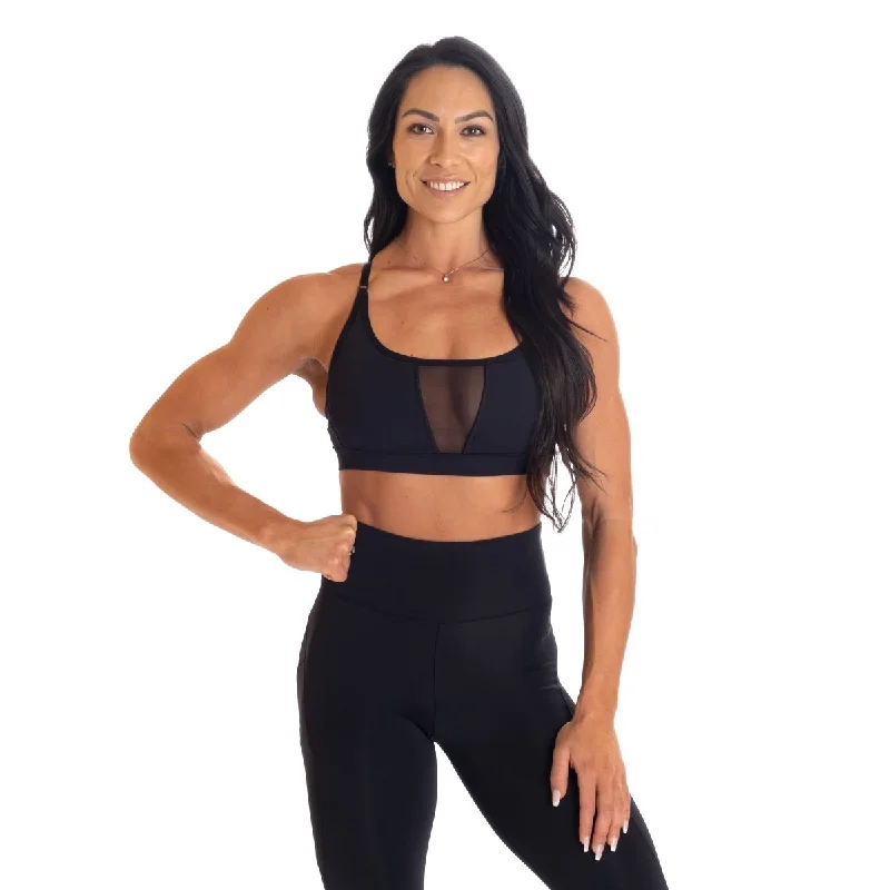 Sports bra with net straps -Better Bodies Highbridge Mesh Bra - Black