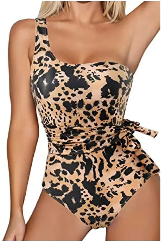 Swimwear for marathons-I AM Wild:  One-Shoulder, High-Cut Swimsuit