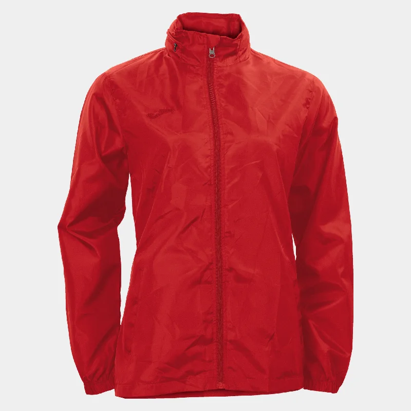 Sports Jacket with single hem-Joma Galia Ladies Rain Jacket (Red)