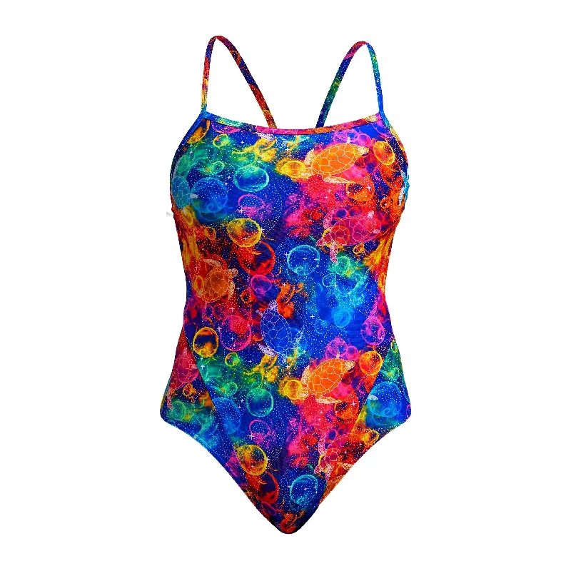 Swimwear with rigid fabric-Ocean Galaxy | Ladies Single Strap One Piece