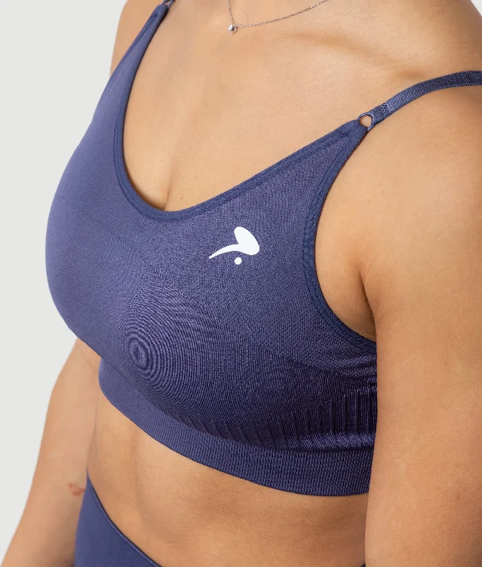 Sports bra with window back -Enyo Seamless Bra - Royal Purple