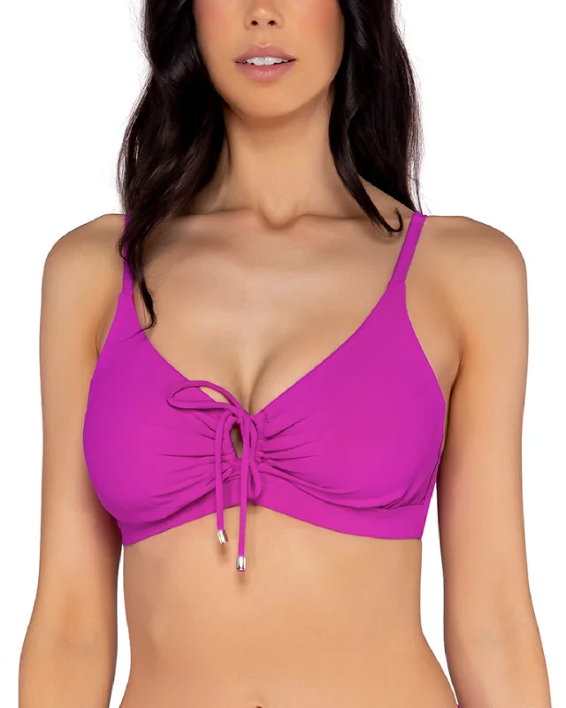 Swimwear with non-absorbent fabric-2024 Sunsets Solids Kauai Keyhole Underwire D+ Bikini Top (More colors available) - 54S - Wild Orchid