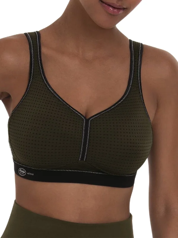 Sports bra with breezy shape -Performance Sports Bra - Dark Olive/Black