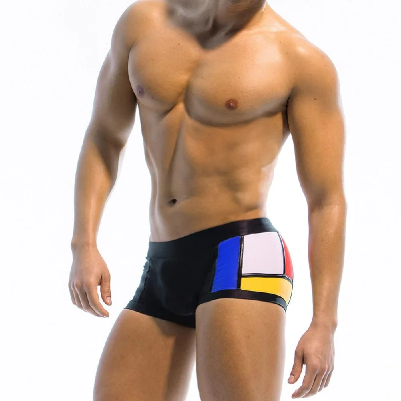 Swimwear with high-tech fabric-Frank Lloyd Wright Art Deco Swim Trunks