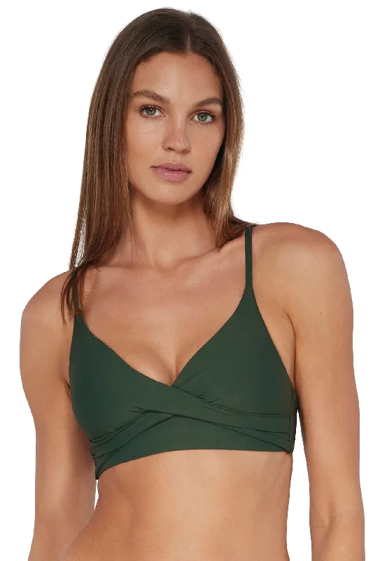 Sports bra with breezy shape -Sunsets Island Green Lyla Bralette Top