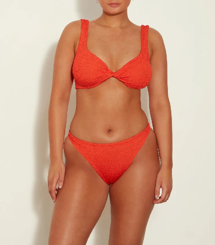 Swimwear with neon accents-Juno Bikini Set Metallic Tangerine