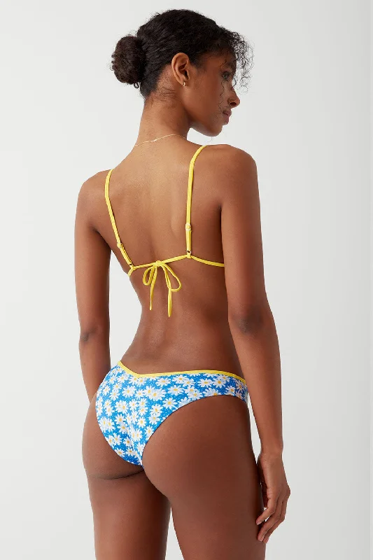 Swimwear with low-end fabric-Enzo Cheeky Bikini Bottom - Blue Daisy