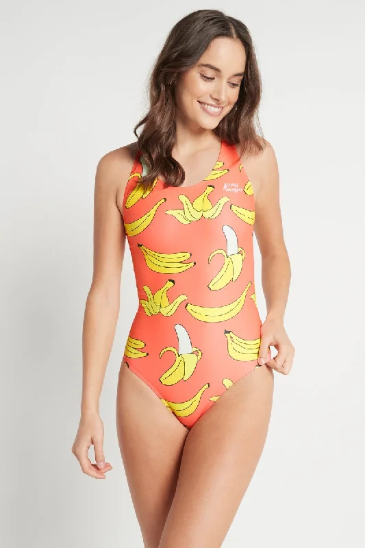 Swimwear for relaxation-Thick Strap Racer in Cool Bananas