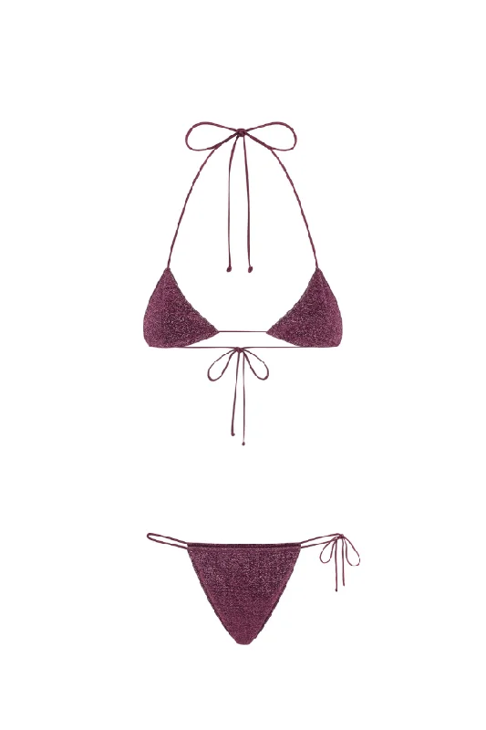 Swimwear with soft fabric-Microkini Lumiere Aubergine