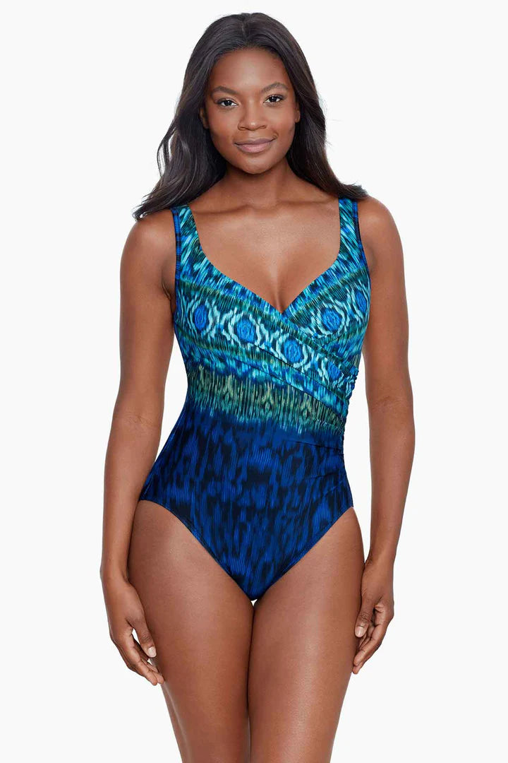 Sports bra with twist profile -Miraclesuit Alhambra It's A Wrap One Piece