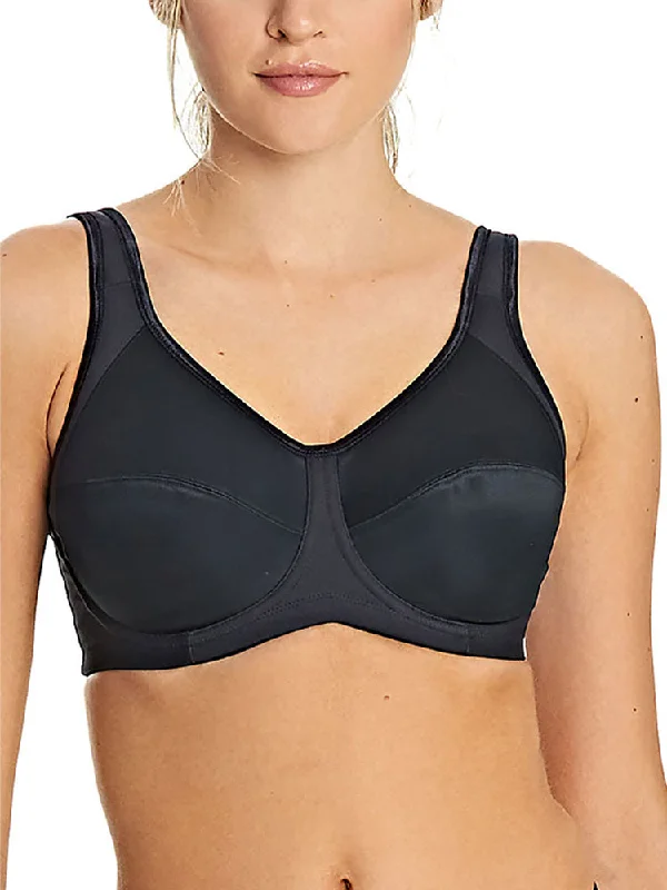 Sports bra with orbit pattern -Core Sports Bra - Black