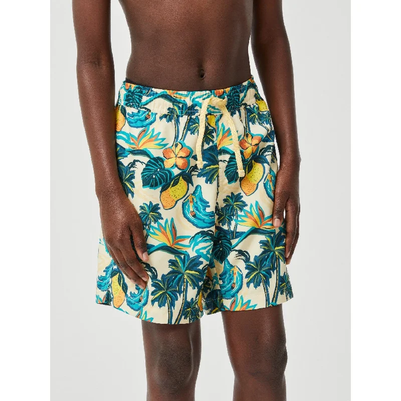 Sports shorts with tide fit -Björn Borg Bb Citrus Beach Big 1 Borg Print Swim Shorts