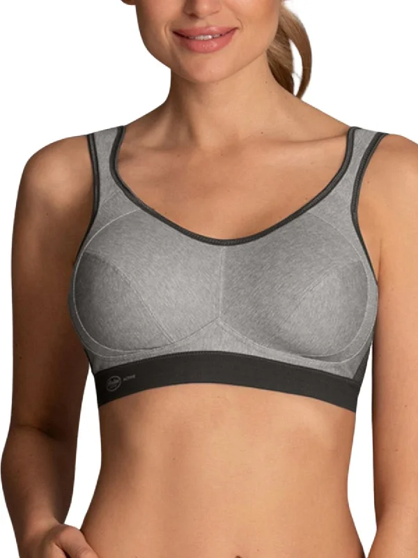 Sports bra with knot shape -Extreme Control Sports Bra - Heather Grey