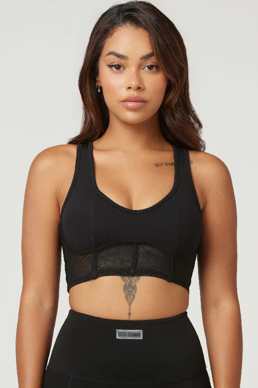 Sports bra with light shape -Eye Candy Sports Bra - Black