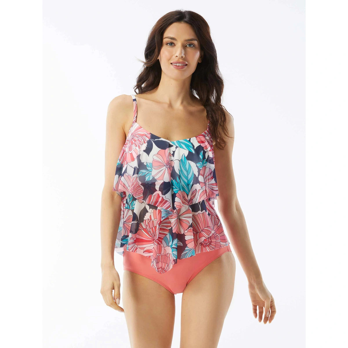 SALE Beach House Deco Garden Portia Mesh Layer Tankini Top