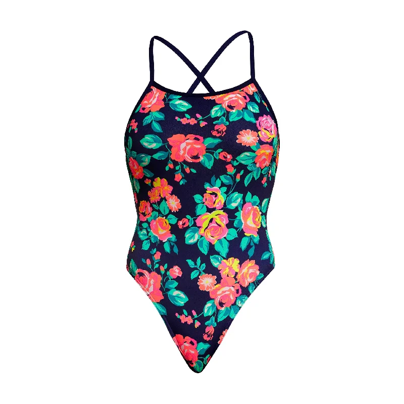 Swimwear with thermal lining-Full Bloom | Ladies Tie Me Tight One Piece