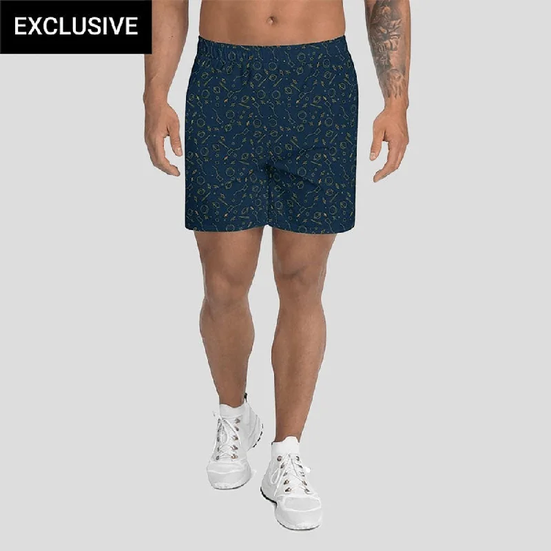 Swimwear with vintage texture-Minimal Space Athletic Shorts (POD)