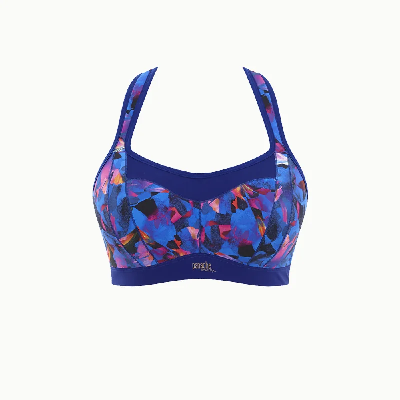 Sports bra with cord shape -Neon Rave Wired Racer Back Sports Bra