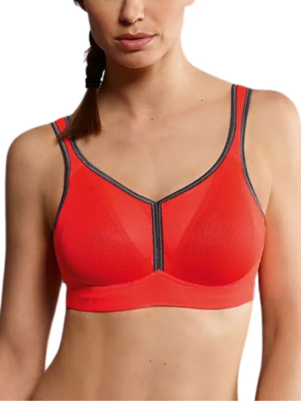 Sports bra with vented fit -Air Control Deltapad Sports Bra - Coral/Anthracite