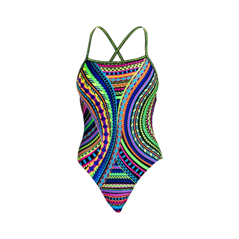 Swimwear fade-resistant-Tribal Revival | Ladies Strapped In One Piece