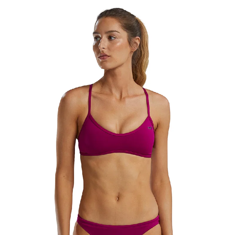 Swimwear for teens-TYR Magenta Durafast Elite® Trinity Top