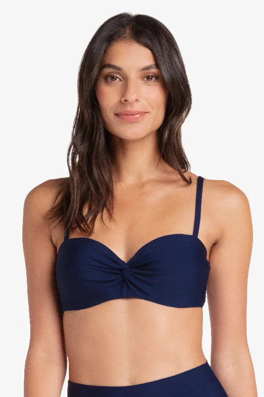 Sports bra with bow profile -Twist Underwire Bra  |  Navy