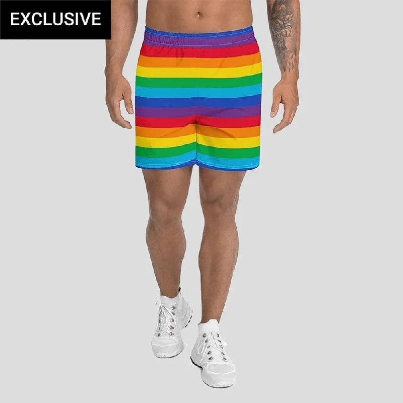 Swimwear bikini-Rainbow Stripes Athletic Shorts (POD)