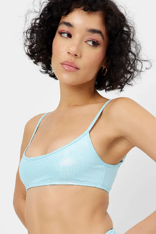 Sports bra with vented fit -Dallas Iridescent Bralette Bikini Top - Cloud Chaser